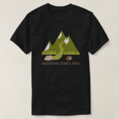 Adventure begint hier t-shirt (Design voorkant)
