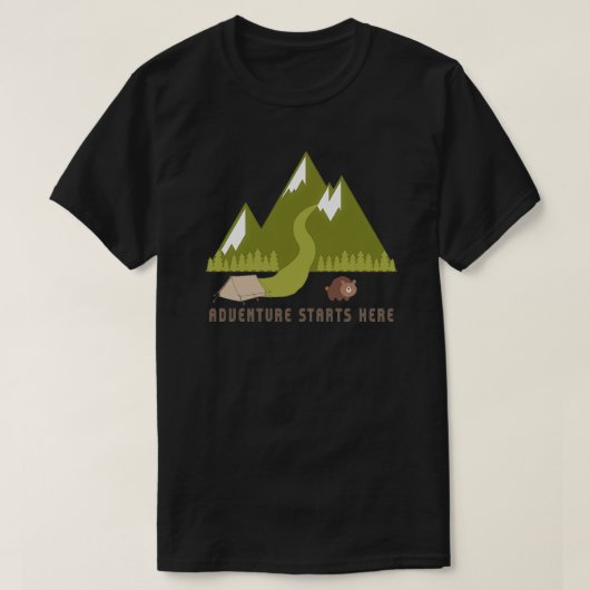 Adventure begint hier t-shirt (Design voorkant)