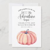 Adventure begint kleine pompoenzwangerschap aankondiging (Voorkant)