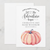 Adventure begint kleine pompoenzwangerschap aankondiging (Voorkant / Achterkant)