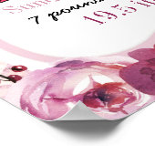 Adventure begint met Baby Girl Birth Stats Pink Ar Poster (Hoek)