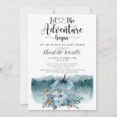 Adventure begint met Baby shower met een mosterd b Kaart (Voorkant)