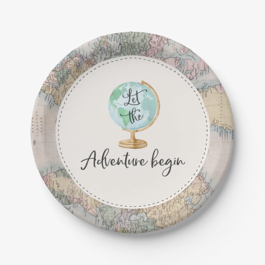 Adventure begint met Baby shower Papier Bord 7 inc (Voorkant)