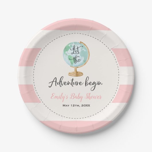 Adventure begint met Baby shower Papier Bord 7 inc (Voorkant)