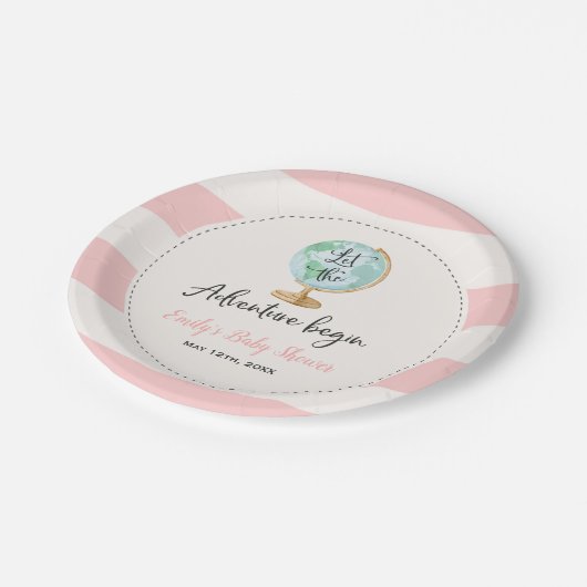 Adventure begint met Baby shower Papier Bord 7 inc (Gekanteld)