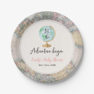Adventure begint met Baby shower Papier Bord 7 inc