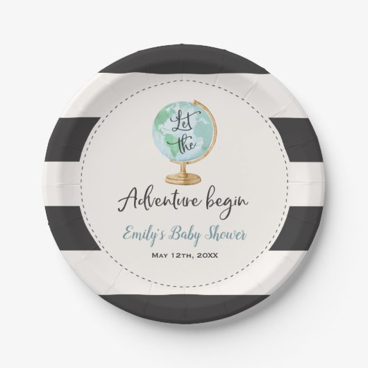 Adventure begint met Baby shower Papier Bord 7 inc (Voorkant)