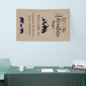 Adventure begint met Baby shower Rustic Kraft Welk Spandoek (Beurs)