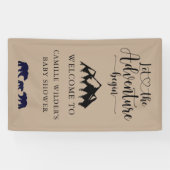 Adventure begint met Baby shower Rustic Kraft Welk Spandoek (Horizontaal)