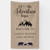 Adventure begint met Baby shower Rustic Kraft Welk Spandoek (Verticaal)