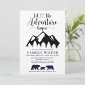 Adventure begint met bergen Beren Rustic Kraft Inv Kaart (Staand voorkant)