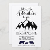 Adventure begint met bergen Beren Rustic Kraft Inv Kaart (Voorkant / Achterkant)