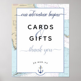 Adventure begint met Florida Nautical Coastal Wedd Poster