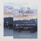 Adventure begint met Forest Theme Retirement Party Kaart (Voorkant / Achterkant)