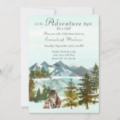 Adventure begint met Girl Lynx Rustic Baby shower Kaart (Voorkant)