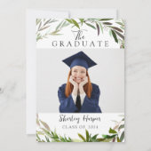 Adventure begint met Gold Script Greenery Afstuder Kaart (Achterkant)