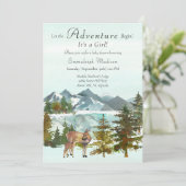 Adventure begint met het Baby shower Girl Rustic D Kaart (Staand voorkant)