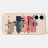 Adventure begint met reisgebarentaal Post Wilderne Case-Mate iPhone Case (Achterkant (horizontaal))