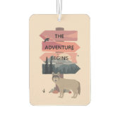 Adventure begint met reisgebarentaal Post Wilderne Luchtverfrisser (Achterkant)