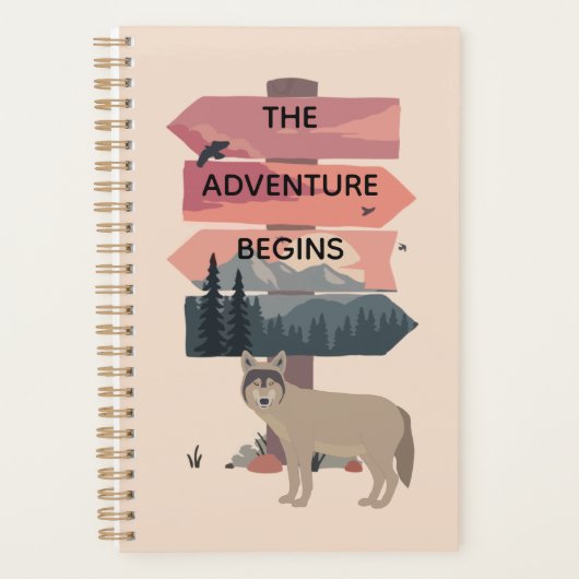 Adventure begint met reisgebarentaal Post Wilderne Planner (Voorkant)