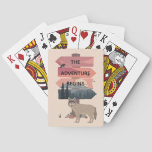 Adventure begint met reisgebarentaal Post Wilderne Pokerkaarten