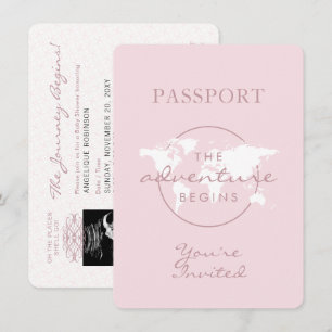 Adventure begint met reisthema Paspoortnummer Baby Kaart