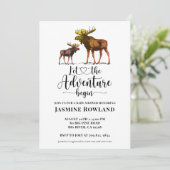 Adventure begint met Rustic Moose Baby Boy Kaart (Staand voorkant)