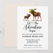 Adventure begint met Rustic Moose Baby Boy Kaart (Voorkant / Achterkant)