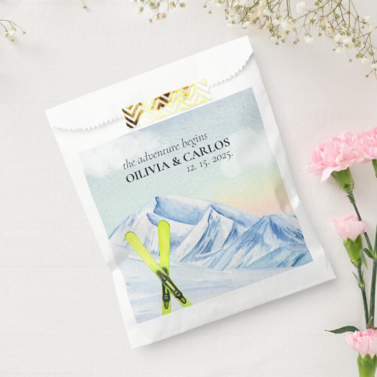 Adventure begint met winterweddenschap in het Ski- Bedankzakje (Gezegeld)