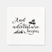 Adventure begint papier Napkin