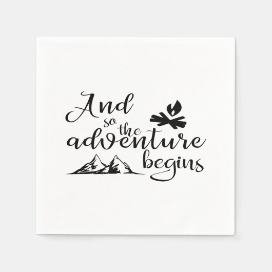 Adventure begint papier Napkin Servet (Voorkant)