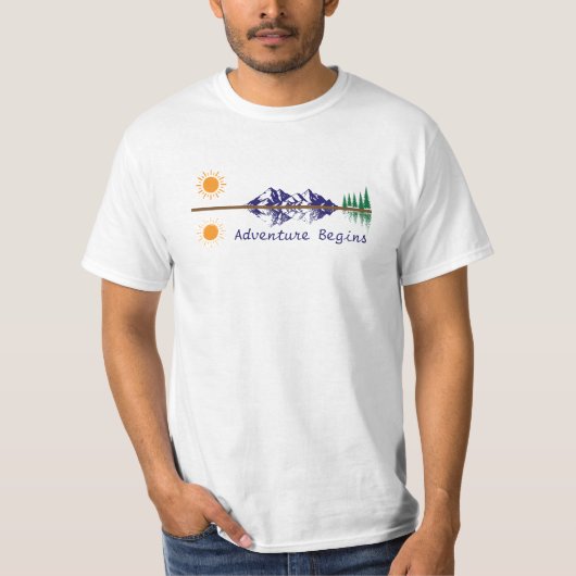 Adventure begint t-shirt (Voorkant)
