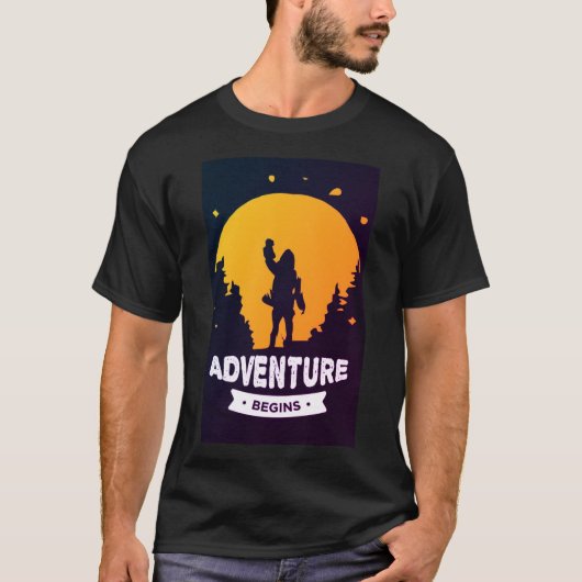 Adventure begint t-shirt (Voorkant)