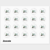 Adventure Begint Twin Baby shower retouradres Ronde Sticker (Vel)