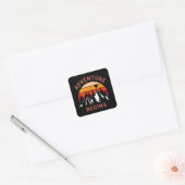 Adventure begint vierkante sticker (Envelop)