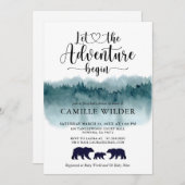 Adventure begint Waterverf Mountains Beren Kaart (Voorkant / Achterkant)