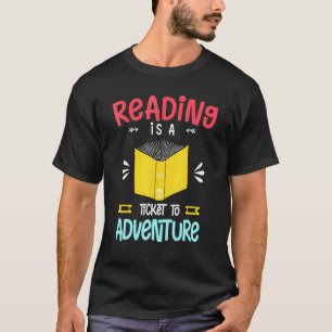 Adventure-bibliotheek lezen en literatuurboek t-shirt