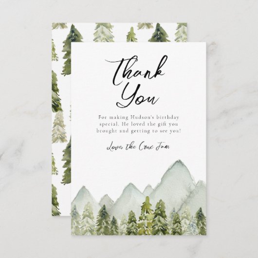 Adventure Birthday Bedankkaart (Voorkant / Achterkant)