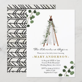 Adventure BohoTeepee baby shower-uitnodiging Kaart