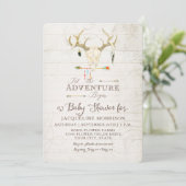 Adventure Boy Baby shower Tepee Wood Arrows Deer Kaart (Staand voorkant)