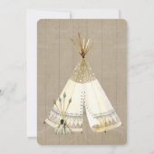 Adventure Boy Baby shower Tepee Wood Arrows Deer Kaart (Achterkant)