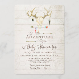 Adventure Boy Baby shower Tepee Wood Arrows Deer Kaart