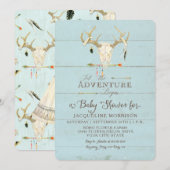 Adventure Boy Baby shower Tepee Wood Arrows Deer Kaart (Voorkant / Achterkant)