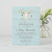 Adventure Boy Baby shower Tepee Wood Arrows Deer Kaart (Staand voorkant)
