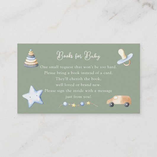 Adventure Boy Baby Speelgoed Baby shower Boek Aanv Informatiekaartje (Voorkant)