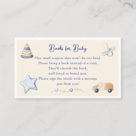 Adventure Boy Baby Speelgoed Baby shower Boek Aanv Informatiekaartje (Voorkant)