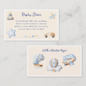 Adventure Boy Baby Speelgoed Baby shower Display S Informatiekaartje (Voorkant / Achterkant)