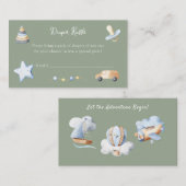 Adventure Boy Baby Speelgoed Baby shower Luier Raf Informatiekaartje (Voorkant / Achterkant)