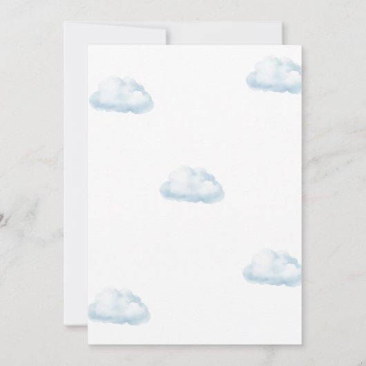 Adventure Boy Blue Hete Luchtballon Baby shower Kaart (Achterkant)