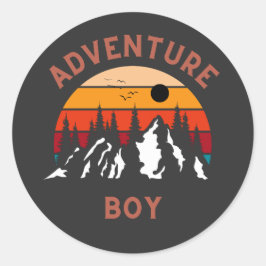 Adventure boy ronde sticker